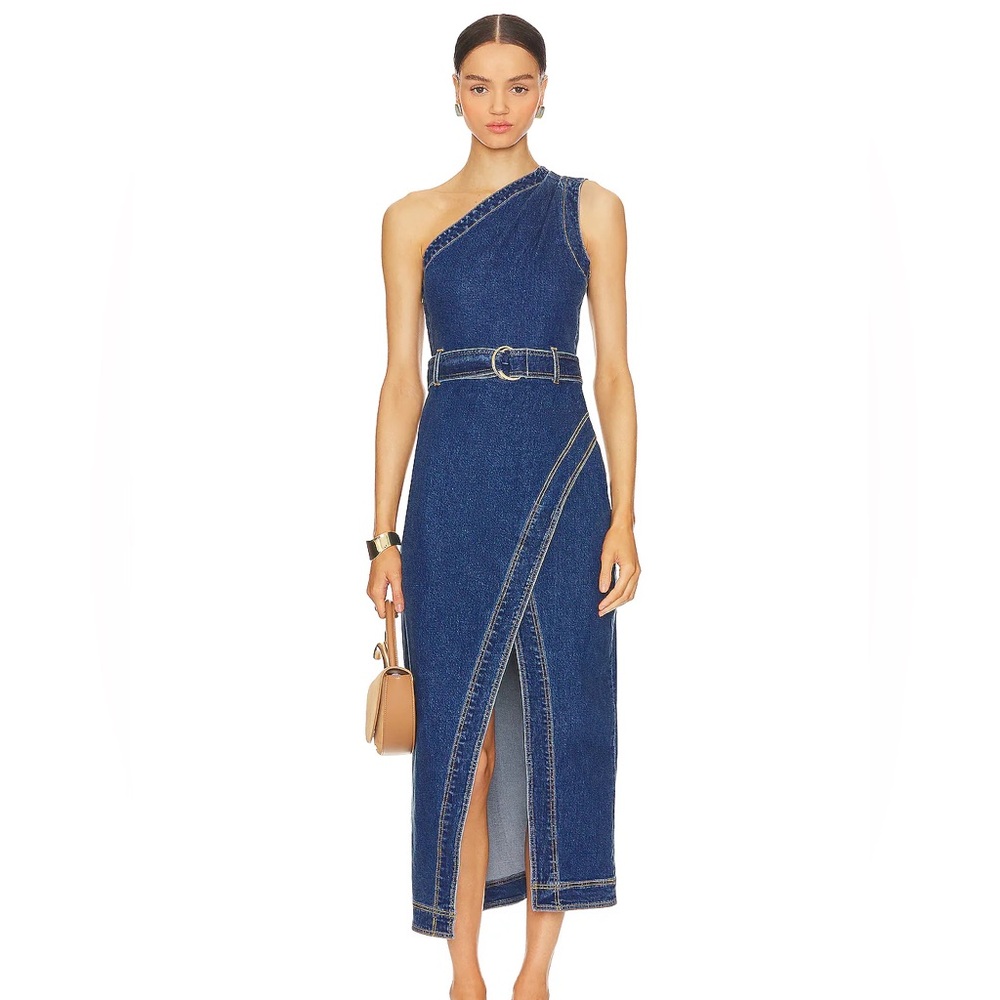 KARINA GRIMALDI REVOLVE Carlisle Dress Denim Blue size XS